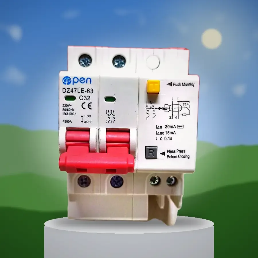 @PEN DZ47LE-63 RCBO 2P 32A / 63A 30mA Residual Current Circuit Breaker with Overload Protection