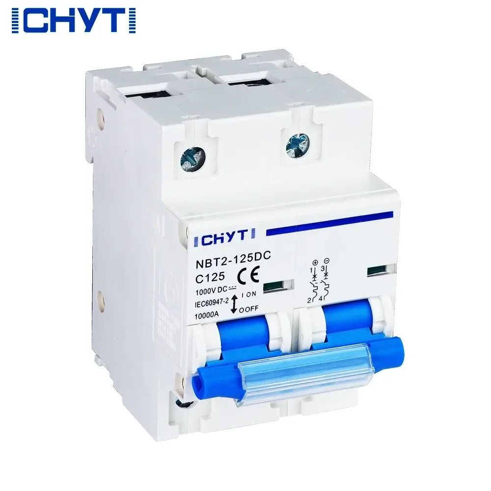 CHIYT 125A DC MCB 1000V 2P NBT2-125DC High Current Solar & Battery Circuit Breaker